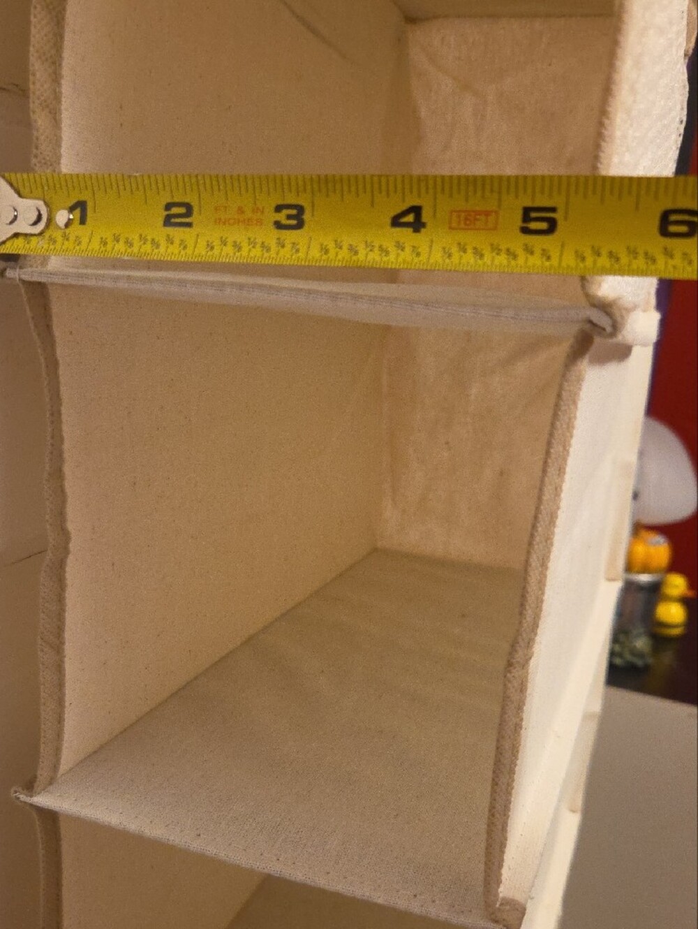 4.5 Ft Tall 10-Shelf Hanging Closet Shoe Organizer - Cream - Picture 4 of 4